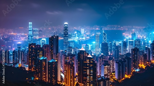  A Vibrant Night View of a Bustling Metropolis