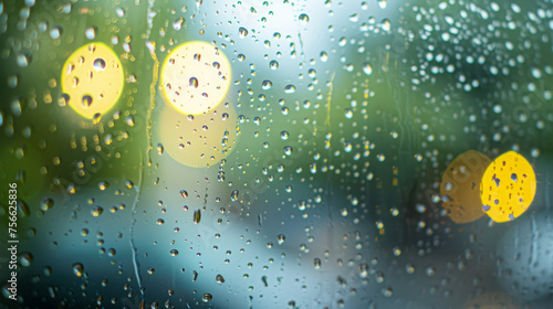 Window raindrops rainy weather