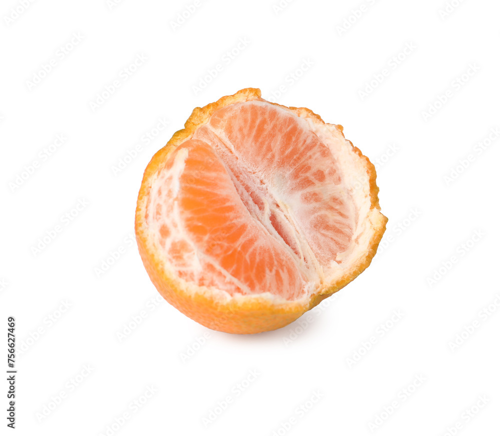 Half of ripe tangerine isolated on white Half of ripe tangerine isolated on white