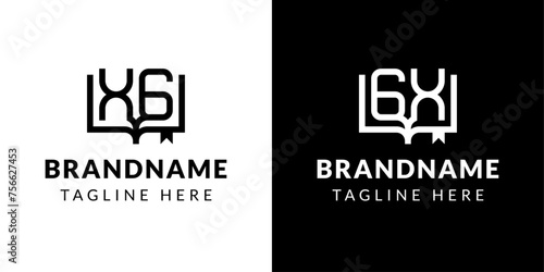 Letters GX and XG Book Logo, suitable for business related to book with GX or XG initials