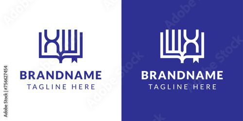 Letters XW and WX Book Logo, suitable for business related to book with XW or WX initials