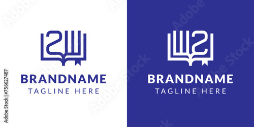 Letters ZW and WZ Book Logo, suitable for business related to book with ZW or WZ initials