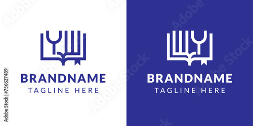 Letters YW and WY Book Logo, suitable for business related to book with YW or WY initials