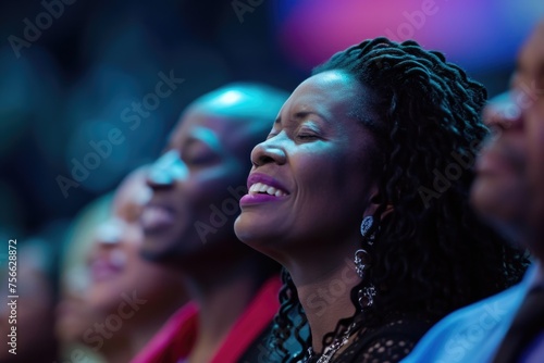 Capturing divine moments: church worship concept Christians, raised hands, earnestly pray and worship to cross in the sacred ambiance of a church building, expressing faith and spiritual connection.