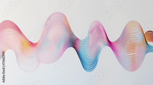 A mesmerizing sine wave pattern with thin multicolored lines creates a sense of gentle movement across a white canvas.