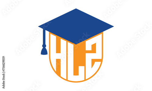 HLZ initial letter academic logo design vector template. school college logo, university logo, graduation cap logo, institute logo, educational logo, library logo, teaching logo, book shop, varsity	
 photo