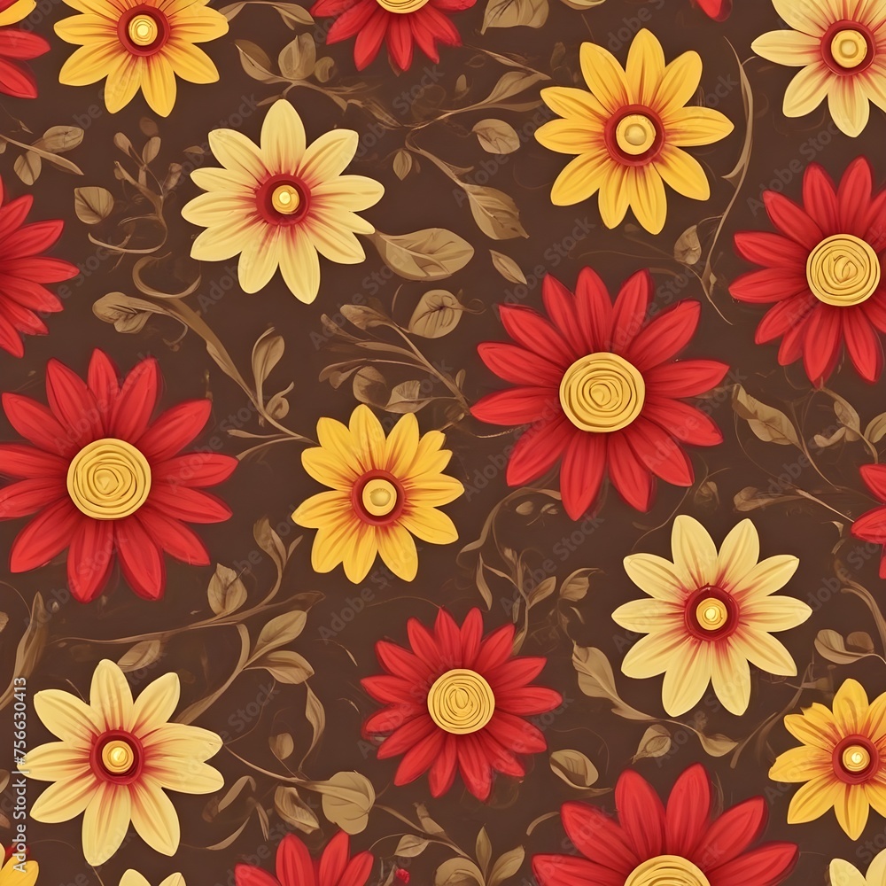  All Over Flower Digital Printed pattern Digital textile design hand draw motifs beautiful    flowers
