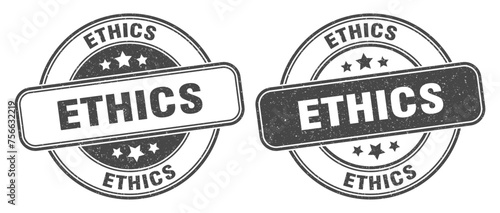 ethics stamp. ethics label. round grunge sign