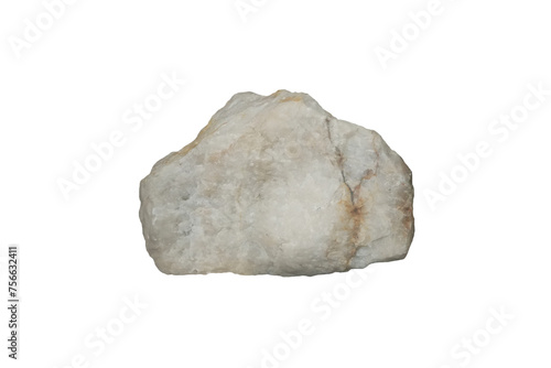 Canvas-taulu Cut out a barite mineral specimen isolated on white background.