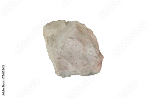 Barite mineral specimen isolated on white background.
