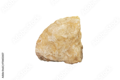 Calcite mineral rock stone isolated on white background.