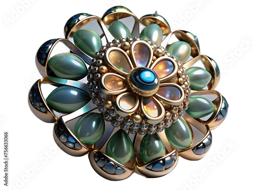 brooch isolated on transparent background photo