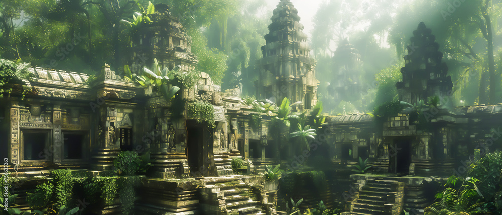 Ancient ruins reclaimed by the jungle