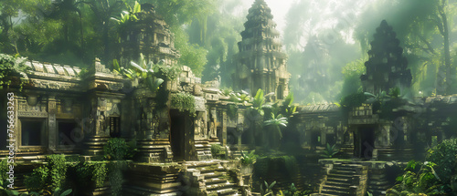 Ancient ruins reclaimed by the jungle