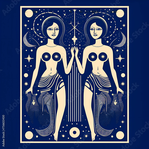 Gemin zodiac sign. generative ai