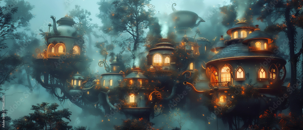 Naklejka premium Tea Town