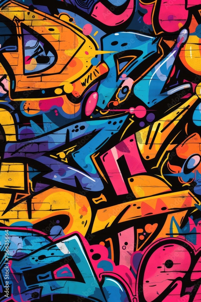 Graffiti Fusion: Dynamic All-Over Design for Sublimation T-Shirt - Vector Text Art Desktop Background Graffiti Fusion: Dynamic All-Over Design for Sublimation T-Shirt - Vector Text Art Desktop Background
