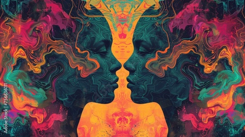 Kaleidoscopic Reverie: Swirling Psychedelic Etch-A-Sketch Art - Surreal Skull Noise Desktop Wallpaper