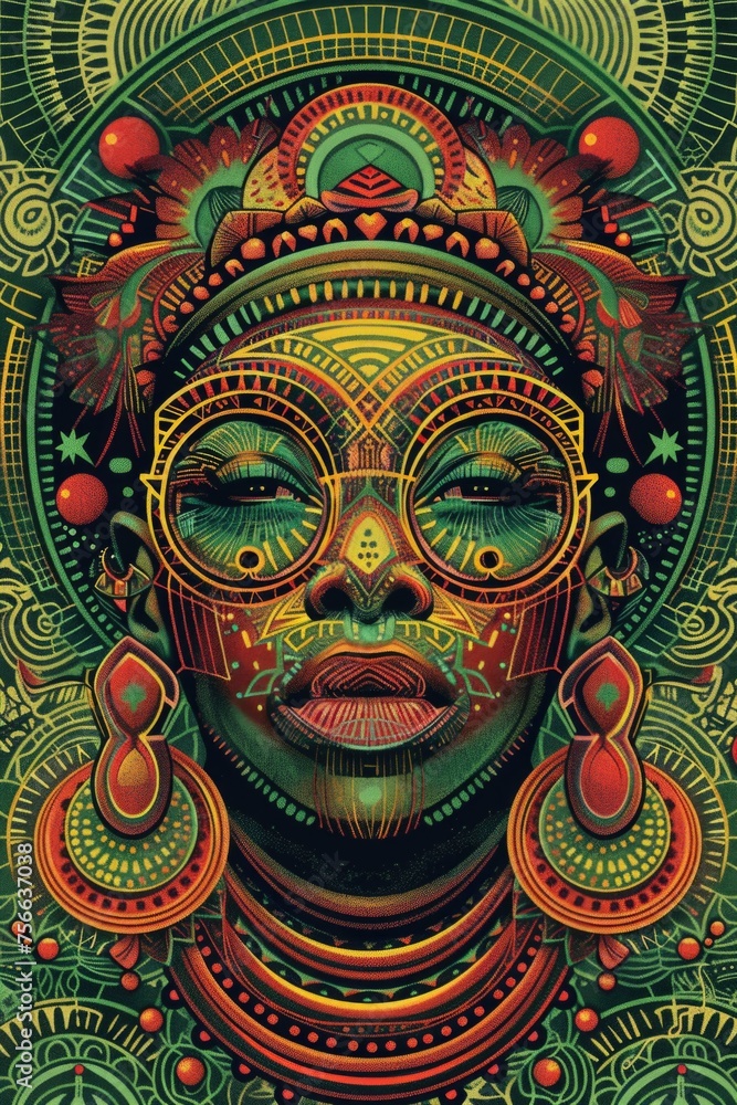 Galactic Groove: 70s Funk Art with a Surreal Mix of Cosmic Themes and African Symbols - Cultural Desktop Visual Galactic Groove: 70s Funk Art with a Surreal Mix of Cosmic Themes and African Symbols - Cultural Desktop Visual