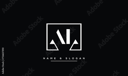 Alphabets AL, LA, Initials Letters Logo Monogram