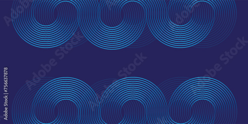 Create a bold look with a centric circle background featuring vector graphics of sound waves.