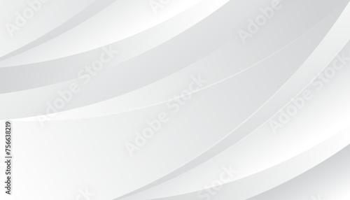 Abstract white and grey background with dynamic waves. 