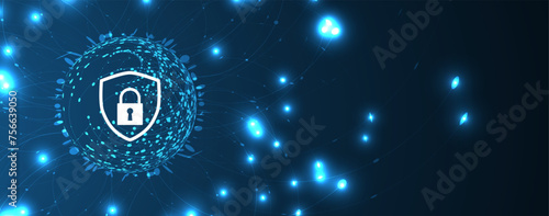 Cyber security and information or network protection. Future cyber technology web services for business and internet project