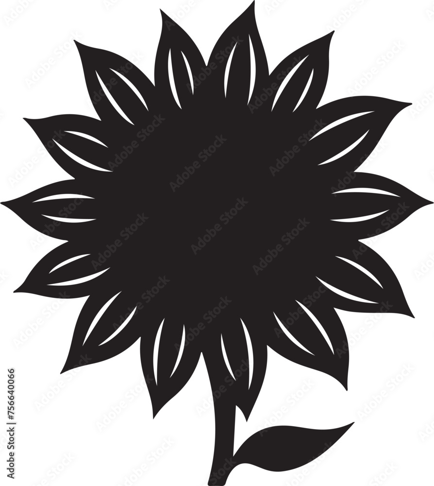 Sunflower Silhouette Vector Illustration White Background Sunflower Silhouette Vector Illustration White Background