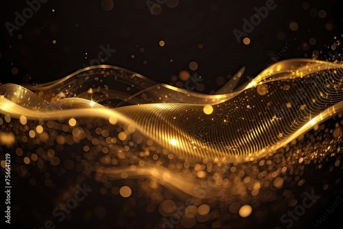 particle luxury gold abstract background wavy, created by ai generated