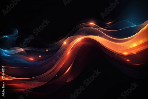 waves dynamic elegance abstract dark background, created by ai generated