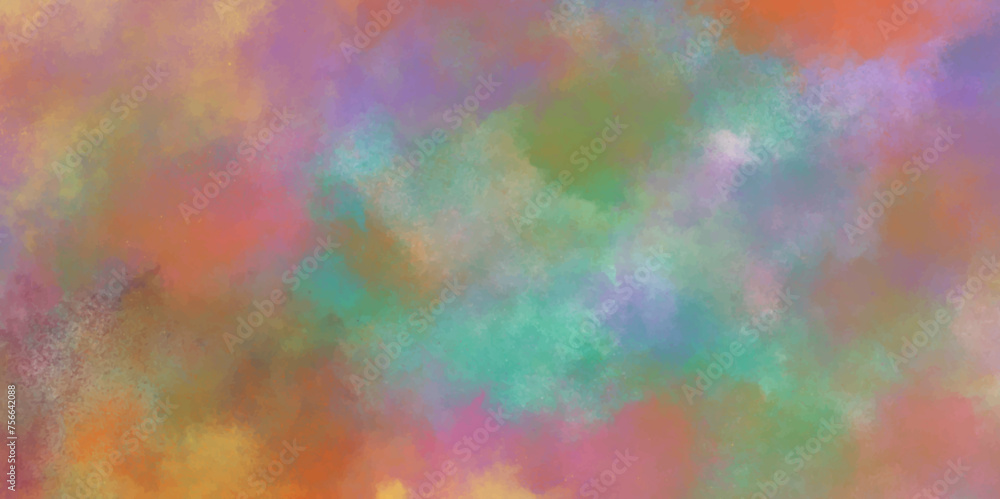  Abstract cloudy sky background.Multi colored pastel clouds. Watercolor texture background.Colorful pastel with gradient color wallpaper.Abstract sky with clouds .Abstract painting banner.