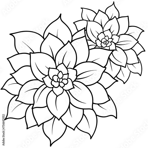 Outline  doodle  flowers  for  adult coloring  book page