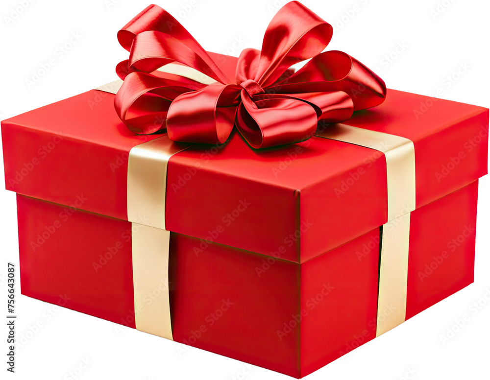 Obraz premium A gift box with a red ribbon on top