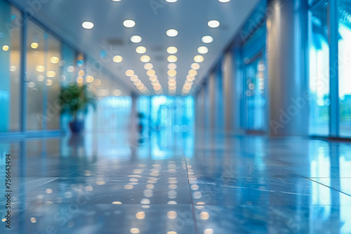 Modern Corporate Office Hallway with Blurred Motion
