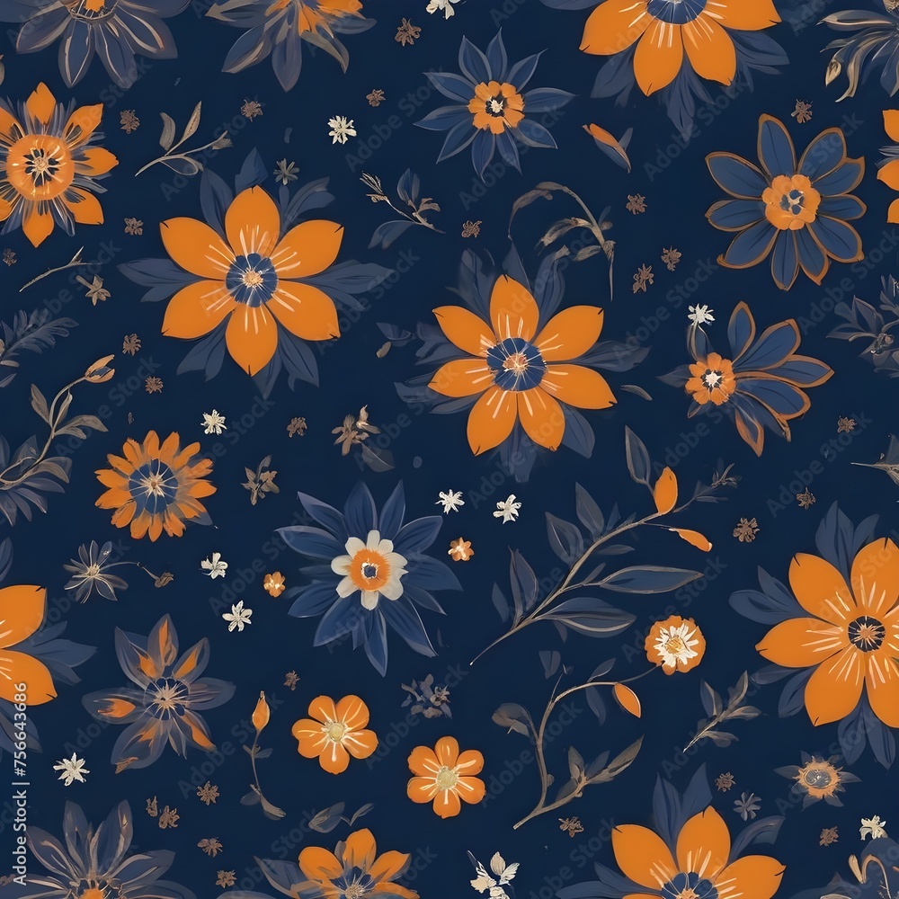 Seamless floral pattern beautiful flowers design for fabrics and sheets.