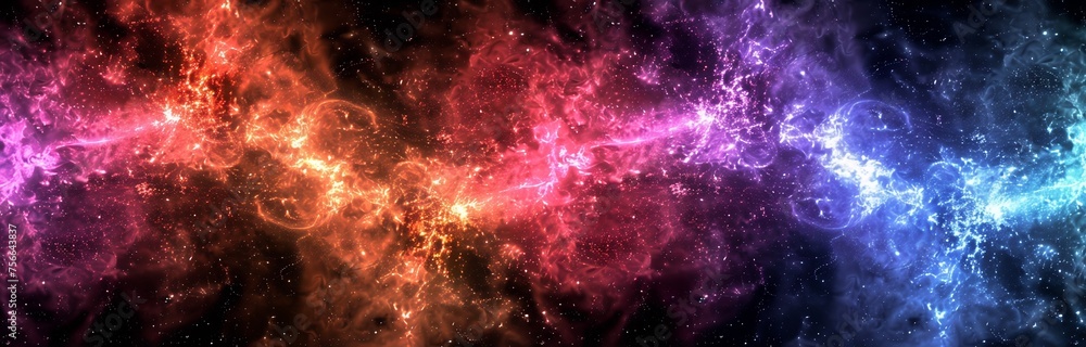 Obraz premium stars in cosmos with colors on dark background