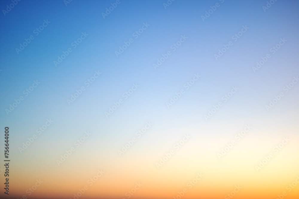 Blurred blue sky at sunset, graphient background