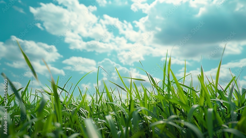 close-up photo captures the vibrant lush green grass, set against a softly blurred background close-up photo captures the vibrant lush green grass, set against a softly blurred background