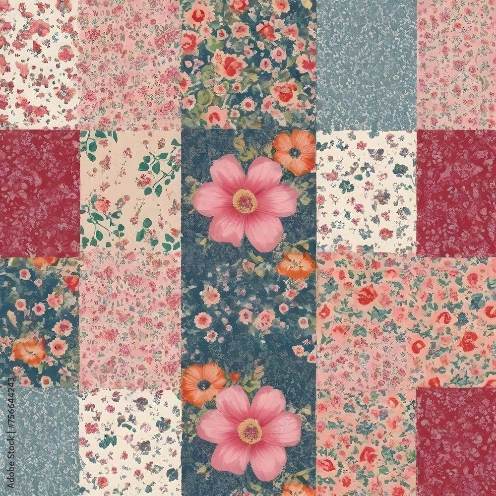 patchwork floral pattern patchwork floral pattern