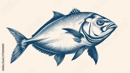 Goldfish on a white background. Watercolor painting of a goldfish. Copy space for text