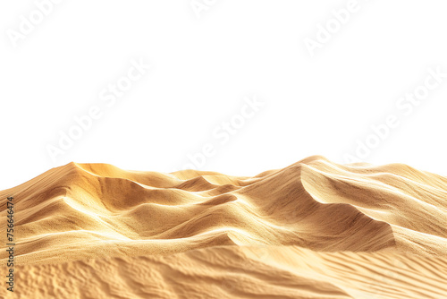 Pile desert sand dune isolated on a transparent background