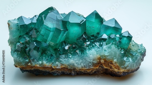 Paraiba Tourmaline Gem on Pure White Background Generative AI