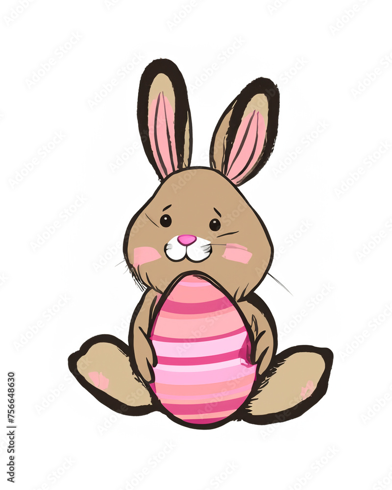 Fototapeta premium easter bunny with easter egg
