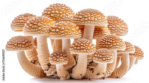 Shimeji mushrooms isolated on white background photo