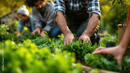 Gardening enthusiasts tending to their vegetable patch