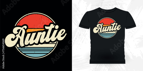 Foto Funny Nephew Retro Vintage Mom and Aunt T-shirt Design