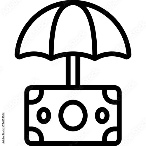 Money Protection Umbrella Icon