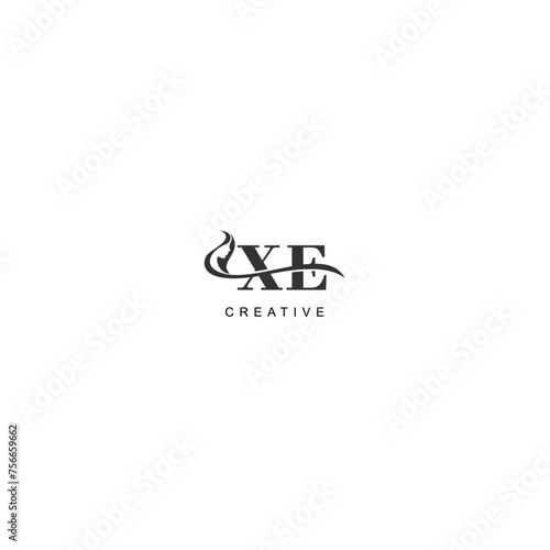 Initial XE logo beauty salon spa letter company elegant