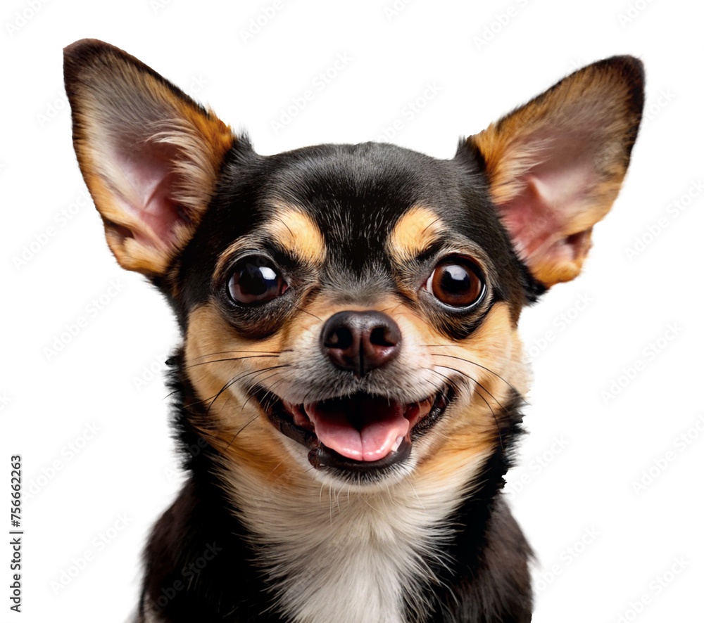 close up of chihuahua dog with smiling expression