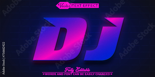 Night Club DJ Vector Editable Text Effect Template